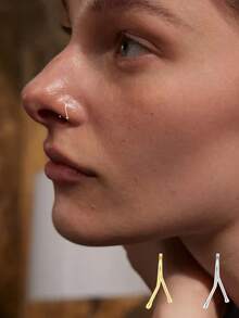 1pc S925 Sterling Silver U-Shaped Minimalist Earrings, Petite & Unique, Versatile & Practical, Suitable For All Occasions - Single Nose Stud - View 1