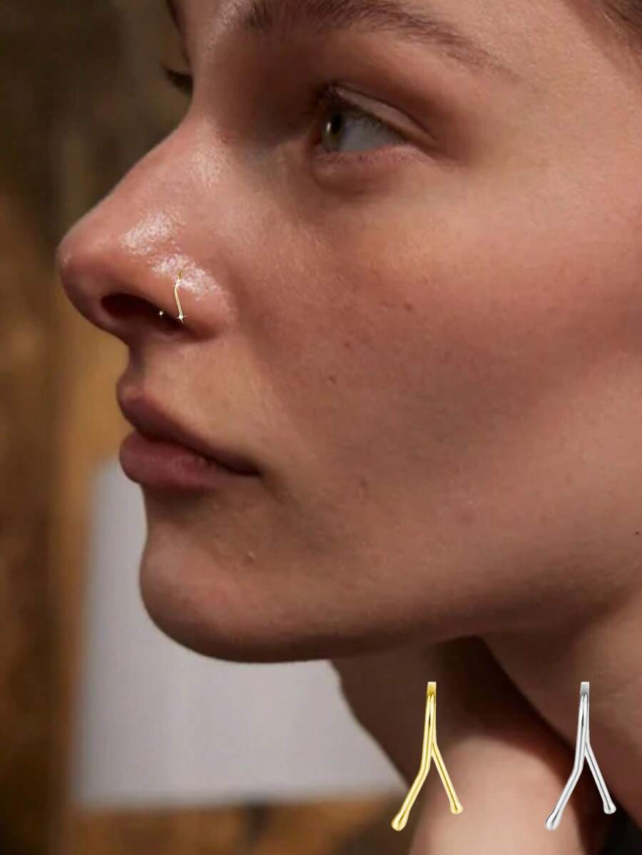 1pc S925 Sterling Silver U-Shaped Minimalist Earrings, Petite & Unique, Versatile & Practical, Suitable For All Occasions - Single Nose Stud - View 1