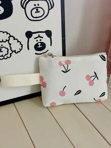 Bộ 3 balo nylon in hình quả anh đào, balo gấp gọn nhiều ngăn, dung tích lớn, chống thấm nước, có khóa kéo, phù hợp cho thanh thiếu niên, học sinh trung học, sinh viên đại học, đi làm hàng ngày, du lịch, quà tặng ngày Valentine. - Màu be - Xem 4