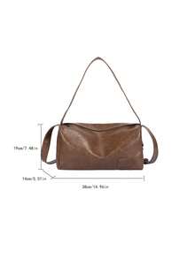 Men's Vintage Brown Soft Leather Shoulder Messenger Bag, Suitable For Commuting, Shopping, Party, Travel, Holiday, Gift, Boyfriend, Casual Daily Use - Brown - View 5