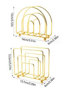 1个金色创意铁艺餐巾架，多种款式可选，优雅镂空底部设计，承重力强，精致装饰餐桌、厨房、客厅，兼具艺术性和实用性，餐厅必备。 - 彩色 - 查看 2