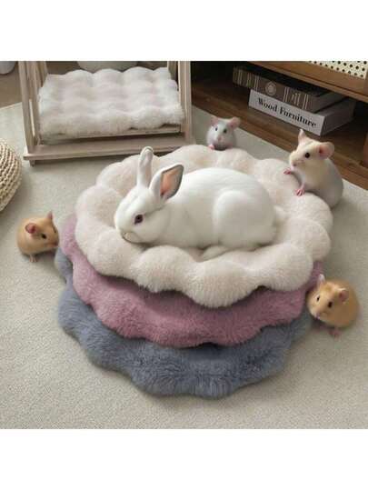 1pc Soft & Comfortable Pet Pad, Round Warm Pet Bed Suitable For Cats And Small Pets, Autumn/Winter (Not Machine Washable)