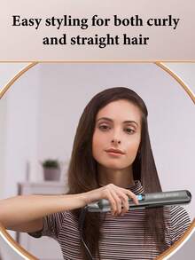 CRASTS 2-In-1 Straightening & Curling Hair Iron, Ceramic Flat Iron For Straightening, Curling, And Bangs, No Damage To Hair - Grey - View 8