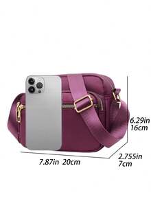 Versatile Crossbody Bag For Women Multiple Pockets Small Messenger Purse Fashion Satchel For Commuting And Daily Use - Màu tím - Xem 10