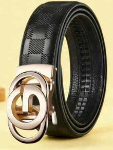 Men's Business Fashion Belt, Fully Automatic Metal Letter Buckle, Daily Decorative Jeans Belt Accessory For Men And Women, Premium Gift, Suitable For Daily Commute Matching - Multicolor - View 12