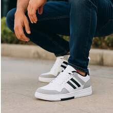 Men's Casual Street Sneakers, Premium Skater Line, Comfortable, New Release, Fast Shipping. - 白色 黑色 - 查看 1