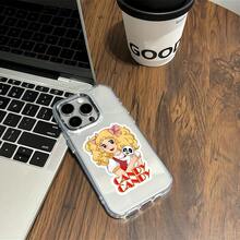 Funda para Teléfono - Funda de Teléfono con Diseño de Dibujos Animados de Caramelos, Compatible con los Modelos de 17, 16E, 16, 15, 14, 13, 12, 11 Pro,, X, XR, XSMAX, 8 y Plus, con una Cubierta Trasera Transparente de TPU Suave17  17promax - transparente - Ver 1