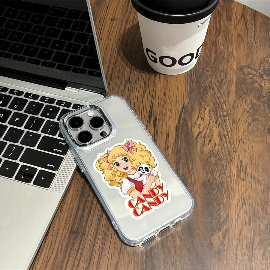 Funda para Teléfono - Funda de Teléfono con Diseño de Dibujos Animados de Caramelos, Compatible con los Modelos de 17, 16E, 16, 15, 14, 13, 12, 11 Pro,, X, XR, XSMAX, 8 y Plus, con una Cubierta Trasera Transparente de TPU Suave17 17promax - transparente - Ver 1
