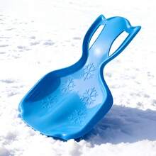 Esquís para niños, esquís de copo de nieve de plástico engrosado, adecuados para jugar al aire libre en la nieve de invierno, esquiar, patinar sobre hielo, esquiar sobre césped en verano, esquiar en arena, mangos de doble propósito. - Rosa - Ver 3