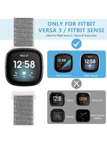 chinbersky 尼龙环形表带，兼容 Fitbit Versa 2、Fitbit Versa Lite、Fitbit Versa Band，柔软可调节透气替换表带，男女通用 - For Versa 2 - 查看 6
