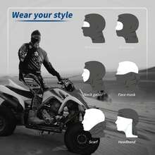 2 Pieces Set: Ice Silk Summer Cycling Sun Protection Headgear, Motorcycle Windproof Mask + Ice Silk Sleeve Covers - Multicolor - View 6