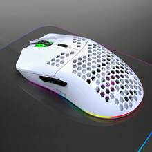2.4G Wireless Rechargeable Gaming Mouse, 6-Button Adjustable Ergonomic Optical Mouse With RGB Lighting, Suitable For Laptop/PC - White - View 8