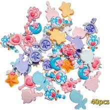 20/40 件卡通魔术棒 DIY 树脂配件、仙女武器、奶油胶工艺发夹、手机壳、鞋扣零件 - 彩色 - 查看 6