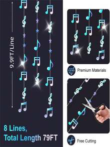 1 Bộ, Banner treo hình nốt nhạc và ngôi sao, Phụ kiện chụp ảnh & Phông nền cho Lễ tình nhân, Lễ hội Carnival, Ramadan, Lễ Phục sinh, Đám cưới, Ngày Thánh Patrick - Nhiều màu - Xem 3