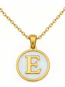 1pc 18K Gold Stainless Steel Letter Pendant Necklace - Gold - View 6