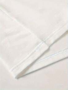 Y2k Style Womens Fit Crop Shirt White Short Sleeve Top With   Print Round Neck Casual Summer Tee Washable Ladies Shirts Casual Attire Offshoulder Fashion Sleek Fabric - trắng - Xem 3