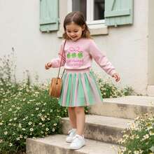 2Pcs/ Set Toddler Baby Girl St Patricks Day Outfit Lucky Charm Sweatshirt And Tulle Tutu Skirts Set Cute Infant Irish Clothes  St Patricks Day Gifts For Kids - 粉色 - 查看 3