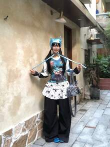 1件美式朋克街头风可爱星星印花层叠迷你裙，四季皆宜 - 彩色 - 查看 1