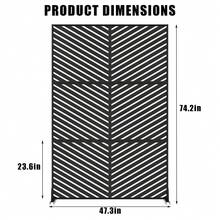 Pantalla de Privacidad Metálica de 74" Alto x 47.2" Ancho con Soporte, Panel Divisor de Habitación Decorativo Exterior, Partición de Patio Libre para Terraza, Balcón y Jardín, Uso Dual Interior y Exterior - Estilo 1 - Ver 2