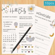 10pcs Gender Reveal Baby Shower Party Games Cards, German Language - White - View 4