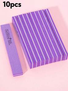 10件套双面100/180目指甲锉和抛光块，专业美甲工具，指甲抛光块 - 彩色 - 查看 30