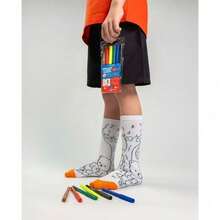 Meias Bob para Pintar – Meia Infantil de Colorir com Canetinhas Laváveis - Rosa chiclete - Visão 4