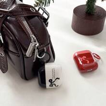 Bow-Knot Black & Red Ribbon Protective Case Compatible With Apple Pro 1/2/3/3rd Gen Wireless Bluetooth Earphones, Noise Proof - Red - View 2