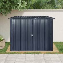 Outdoor Steel Storage Shed For Bicycle With Slope Roof And 4 Bike Tracks Black - Black1 - View 3