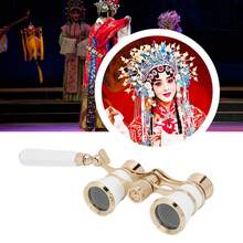 Miniature 3x25 Theatre Binoculars | Classic Design With White Handle | Concert And Theatre Glasses | Portable Vintage Gift For Adults, Music Lovers, And Show Enthusiasts - 白金 - 查看 3