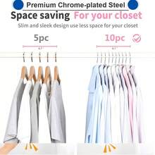 60/20/10/1 Pcs Non-Slip Hangers, Metal Hangers, Space Saving, Heavy Duty Rubber Coated Metal Wire Hangers, Suitable For Coats, Shirts, Dresses, Pants - Closet Organizer - Multicolor - View 9