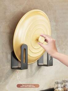 多功能锅盖收纳架，壁挂式锅盖架，免打孔粘贴式锅盖收纳架，厨房锅盖架，节省空间的厨房收纳整理架 - 彩色 - 查看 8