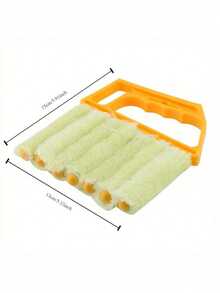 Limpiador suave, limpiador de persianas venecianas, limpiador de aire acondicionado, cepillo limpiador, limpiador de ventanas, herramientas de limpieza del hogar - Amarillo - Ver 3