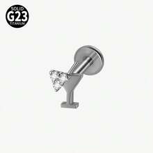 1PC G23 Titanium Cat/Dog/Rabbit Lip Studs Internal Thread Cz Flower Ear Helix Tragus Cartilage Helix Earrings Body Piercing Jewelry - As Shown - View 25