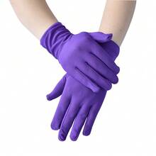 1 Pair 22cm Milk Silk Elastic Short Cycling Gloves, Suitable For Costume Play, Performance And Fashion Decoration Holiday Gloves - One Size - View 3