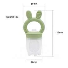Customized Silicone Fruit & Vegetable Teether, Rabbit Design, Squeezable Teeth Section, Unique Gift For Infants And Toddlers - Multicolor - View 5
