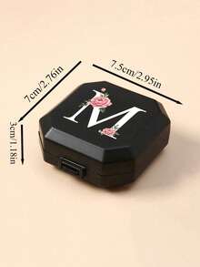 Portable Pill Box With Pink Peony Flower & A-Z Letter Pattern, Pink Peony Flower Design, Portable Medical First Aid Kit, 6 Compartment Capsule Storage Box, Travel Pill Case Medicine Bag Pill Containers Hospital Bag Medicine Organizer Medicine Storage Bag Travel Must Haves Bags For Traveling Holiday Essential - Multicolor - View 10