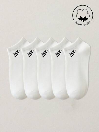 20/10/5/3/1 Pairs Men's Cotton Socks, Short Socks, Invisible Socks, Double-Line Anti-Slip Design, White/Black, Low-Cut Socks, Ankle Socks, Moisture-Wicking, Soft & Breathable, Suitable For Business, Casual, Home, Sports, College Style, All Seasons, Random Color Delivery