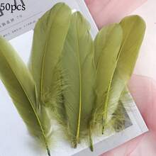 50/100pcs Colorful Goose Feathers, 15-20cm, Soft & Fluffy, High-End Quality, Vibrant Colors, Suitable For Wedding Decor, Photography Props, DIY Crafts, Studio Backdrops, Display Windows And Party Decorations. (Red Feathers) - Multicolor - View 31