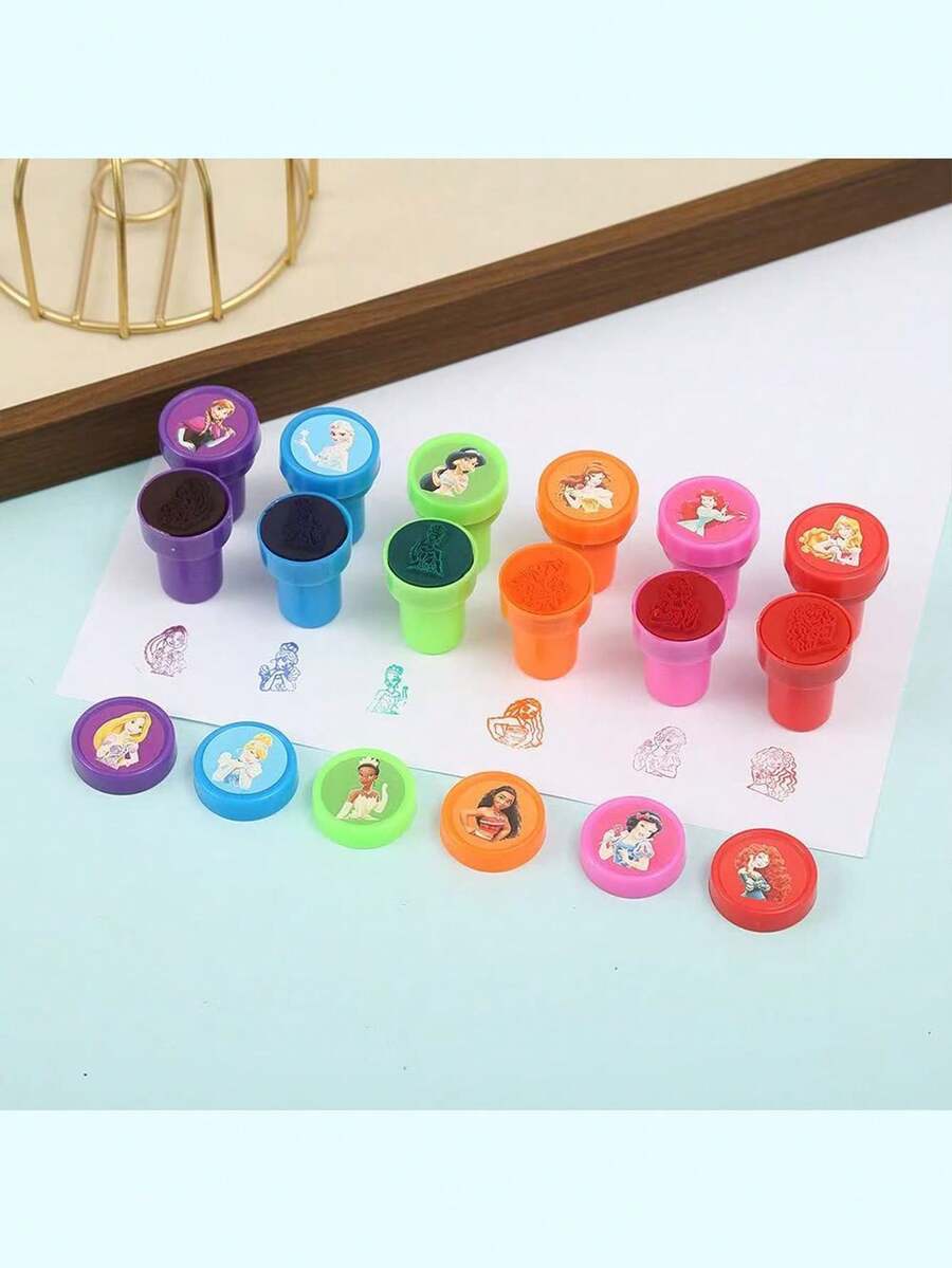Sello de personaje de dibujos animados, sello hecho a mano interesante, sello de princesa linda, pequeño regalo curativo - Multicolor - Ver 1