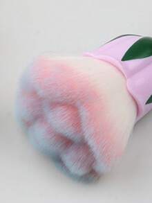 Wooden Handle Rose Brush, Nail Powder Remover Cleaning Brush, Rose Shaped Long Handle Nail Brush, Used For Acrylic Nail Trimming, Cleaning And Makeup Brush Tools - Green - View 5