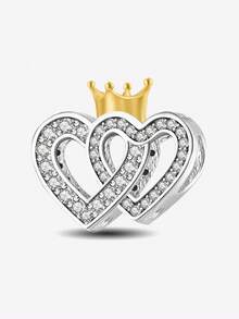 1 mặt dây chuyền hình trái tim bằng bạc Sterling 925, thích hợp làm vòng tay DIY cho nữ. - Bạc - Xem 14