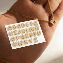 1pc Cute Letter Name Necklace, Mini A-Z Pendant Choker