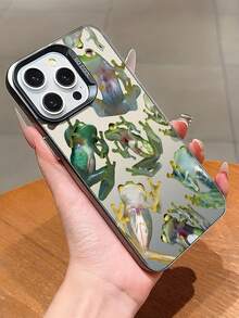 1个优质极简青蛙创意2D图案手机壳，时尚防滑，质感奢华，适用于苹果17/16/15/14/13/12/11 Pro Max和三星Galaxy S23/S22/S21和A54/A53/A52/A34/A15系列，是送给同事、朋友、家人、情侣、生日、新年、情人节、斋月、复活节的绝佳礼物。 - 黑色 - 查看 3