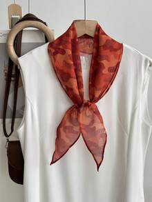 女士菱形真丝围巾，轻盈柔软，不规则设计，休闲时尚，日常多功能系带腰带手提包，女士颈部夏季外出礼物 - 彩色 - 查看 12