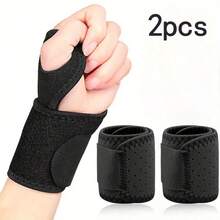 黑色腕部压缩套，健身举重抗重力保护，骑行运动腕部支撑，驾驶腕部疲劳缓解，多种场景下便捷的腕部护具 - 2pc黑色運動護腕帶 - 查看 11