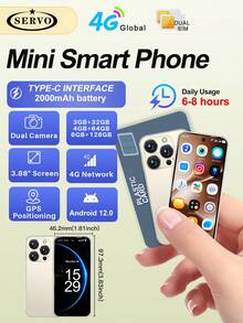 SERVO 19PRO 4G Network Mini Smartphone, Android 12 System, 3GB+32GB/4GB+64GB/6GB+128GB, GPS, OTG, 3.88" Display, Dual SIM Smartphone - Black - View 16