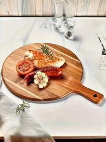 1pc Wooden Pizza Peel/Cutting Board With Handle, Kitchen Chopping Board, Kitchen Accessories, Home, Kitchen Supplies, A Creative And Romantic Gift Idea Suitable For Girlfriend/Wife, Practical And Warm Couple Gift, Suitable For Valentine's Day, New Year, Easter, Eid, Mother's Day And Father's Day - Brown - View 8