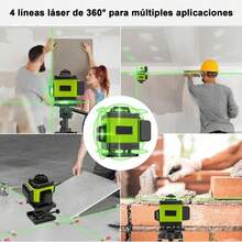 4D Nivel Láser Autonivelante Con App De 16 Lineas Nivelador Láser 360 Rotatorio Láser De Nivel Verde Profesional Con Doble Batería Niveles Laser Rotatorio Nivel Lázer Niveles Láser - por defecto - Ver 7
