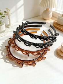 1 chiếc băng đô in họa tiết da báo cho nữ - Màu nâu đen, họa tiết động vật, chống trượt, bản rộng, phù hợp cho phụ nữ và bé gái, phụ kiện tóc bằng nhựa thời trang, có thể dùng để tạo kiểu tóc, đi làm, đi học, trang điểm (Băng đô in họa tiết da báo), phụ kiện băng đô cài tóc cho nữ, băng đô cài đầu, phụ kiện tóc. - Nhiều màu - Xem 11