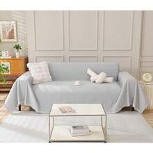 Gugxiom Cubre Sillones Ajustables Antideslizante Lavable A Máquina Cubre Sofa Protector Antiarañazos de Gatos Cubre Salas esquineras en L Gris Claro 180 * 260cm - Gris Claro - Ver 7